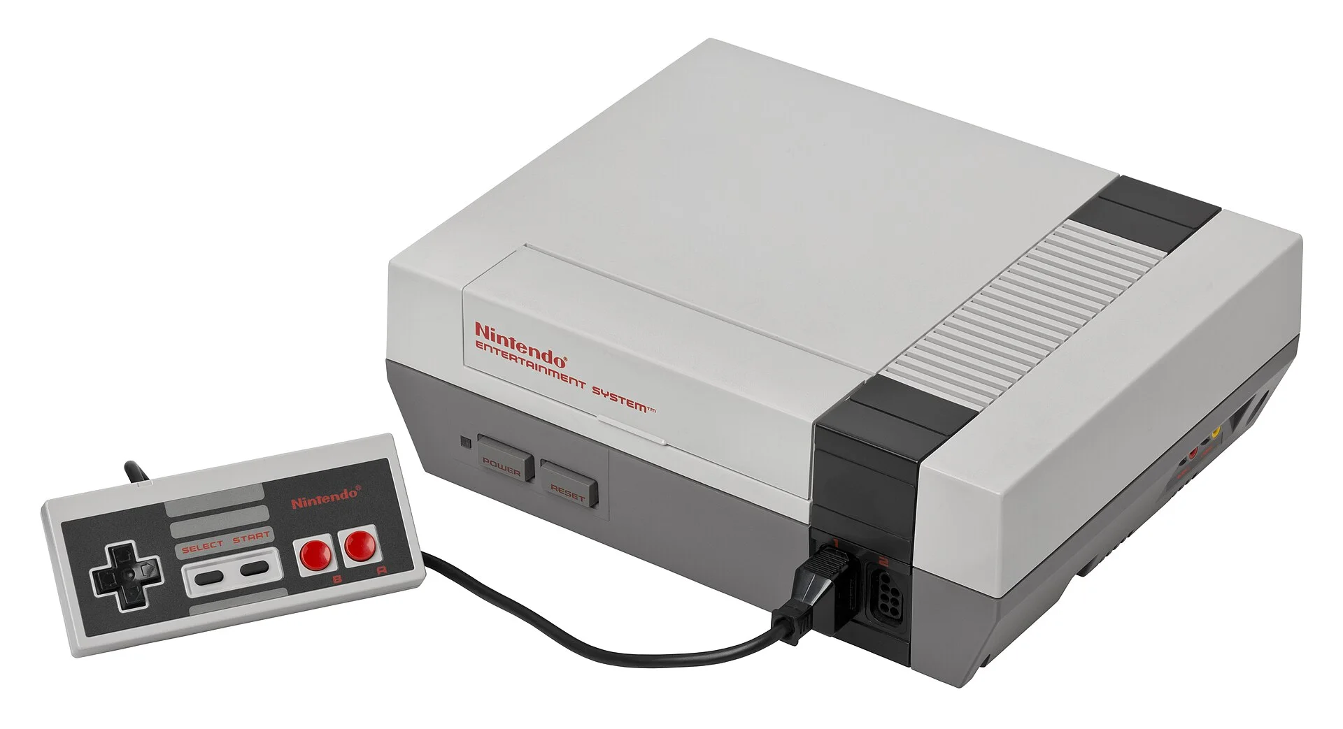 北美版 NES 主机与原装手柄实物